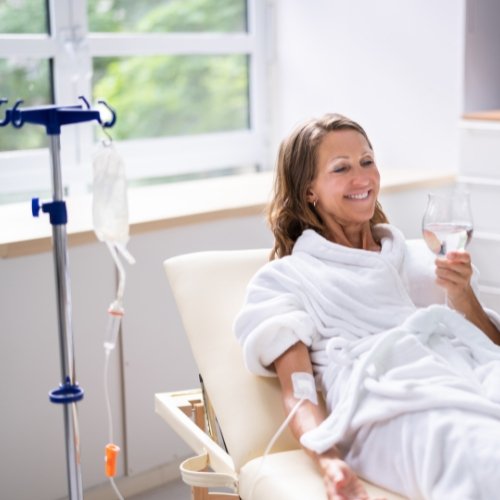 lady getting IV therapy
